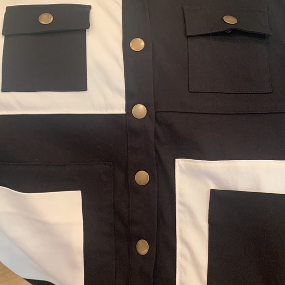 Ecru Color Block Jacket Rare Sample - Picture 7 of 8